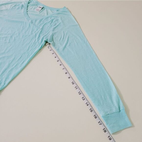 Pink Victoria's Secret Aqua Long Sleeve V-Neck Top - Picture 6 of 10